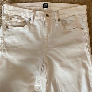 GAP white denim straight leg jeans